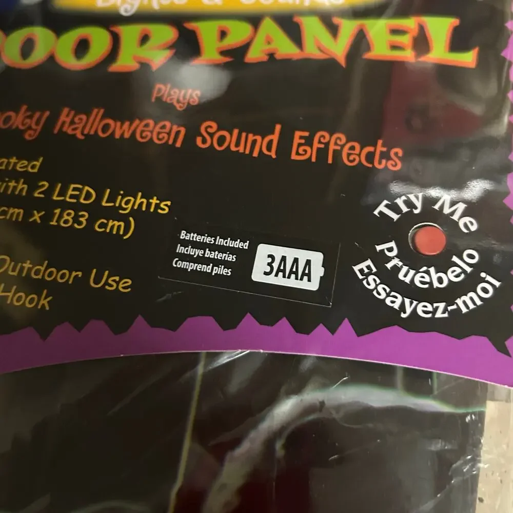 Vintage Halloween Door Window Wall Decor Lights & Sound Effect Zombies TESTED